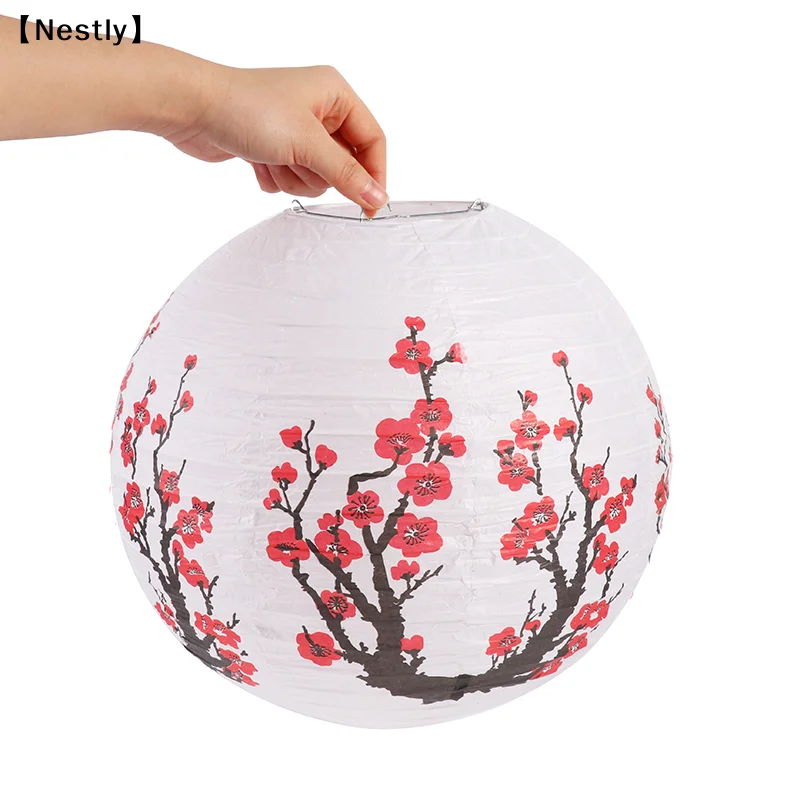 30cm Plum Blossom Round Paper Lantern Lamp Shade Chinese Oriental Style Light〔Nest〕
