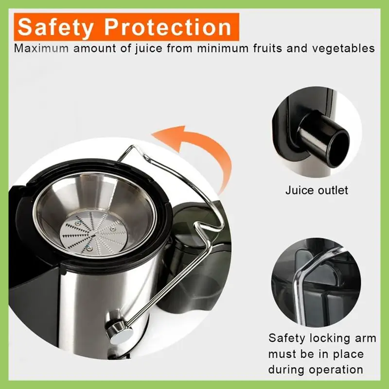 

Juicer Machine, 800W Juicer With 2.6Inch Wide Mouth For Whole Fruits And Vegetable With 2-Speed Setting