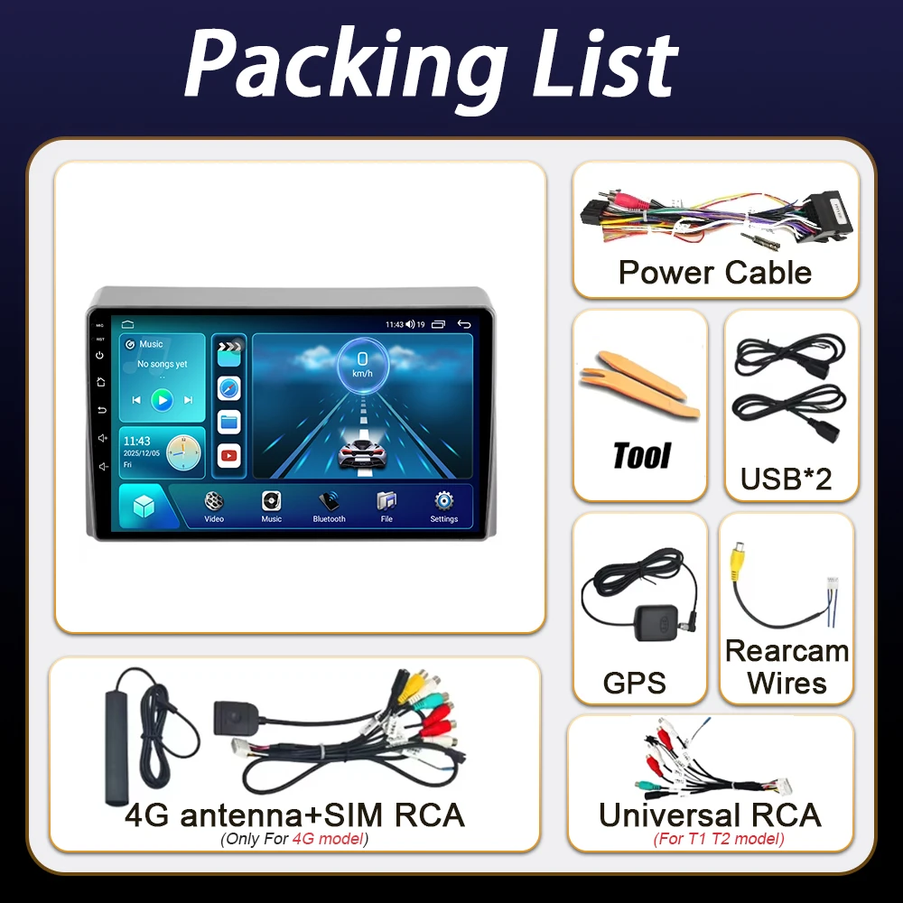Android Auto Car Radio For Toyota Hiace XH10 H200 5 Ⅴ 2004 2005 2006 2007- 2021Multimedia Player Carplay DVD Bluetooth Head Unit