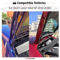 Auto Pop-Up Trunk Struts for SEAT León Mk3 5F 2012-2020 hatchback 494mm Automatic Opening Gas Lift Supports with Springs Boot