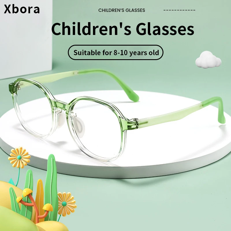 

Xbora 2024 Children's Large size Glasses Blue Light Blocking Glasses Kids Girl Boy Eyeglass Frame Clear Lenses Optical BN2025ET