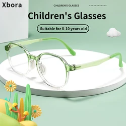 Xbora 2024 Children's Large Size Glasses Blue Light Blocking Glasses Kids Girl Boy Eyeglass Frame Clear Lenses Optical BN2025ET