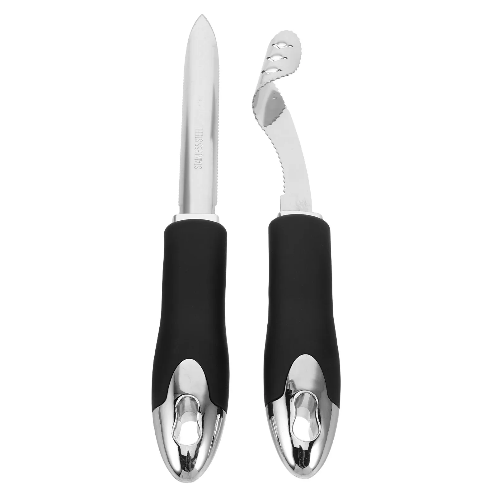 2Pcs Stainless Steel Pepper Corer Remover Spiral Design Ribbed Spoon Head for Chili Jalapeno Green Red Bell Peppers Cucumber
