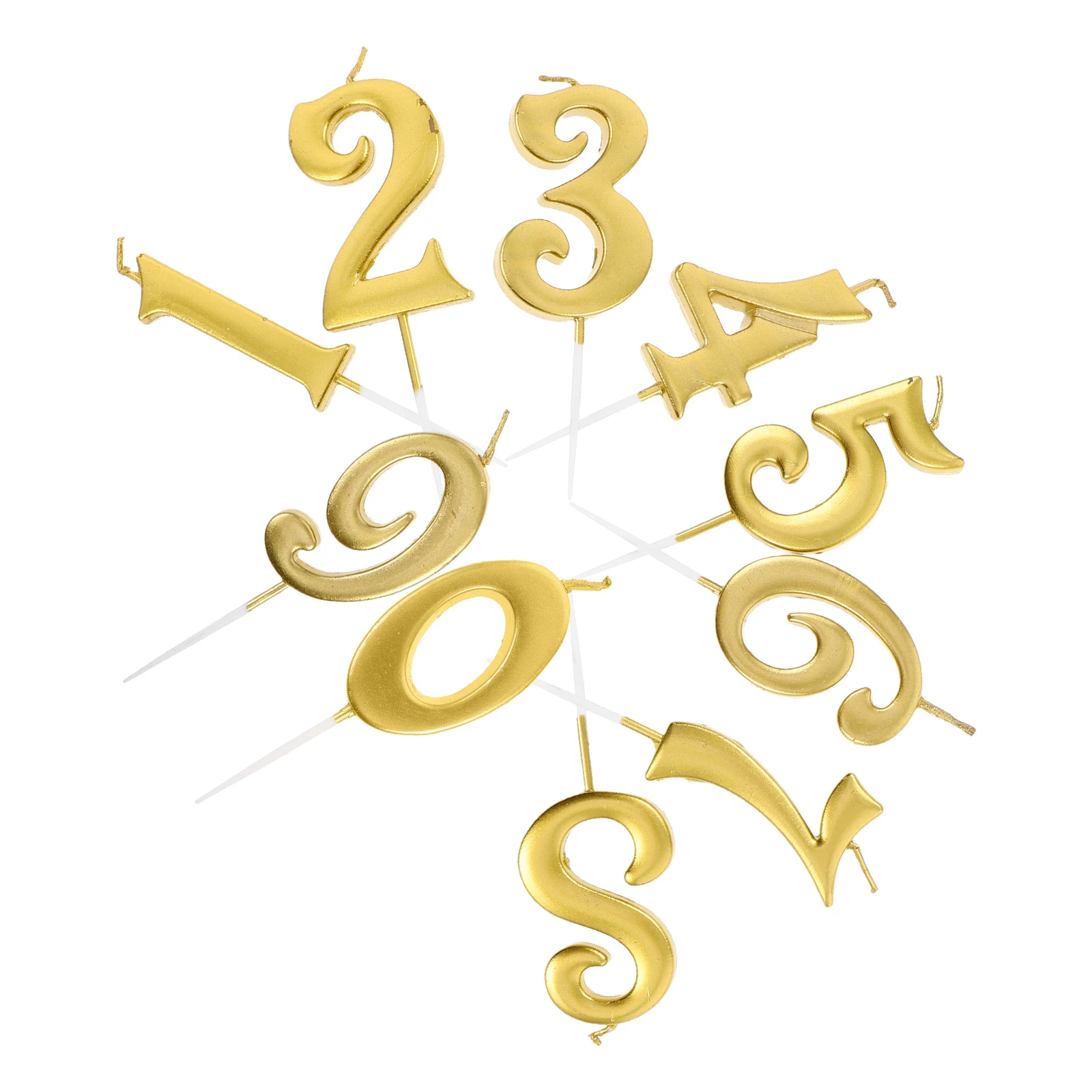 

10Pcs Glitter Number Candles 0-9 Birthday Cake Decorations Curved Shape Cake Topper Decor for Anniversary Graduation Party