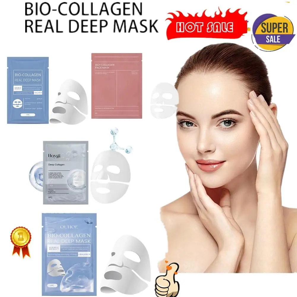 1PC Bio-Collagen Face Mask Collagen Protein Hydrogel Soft Gel Mask Deep Moisturizing For Women Skin Care Products