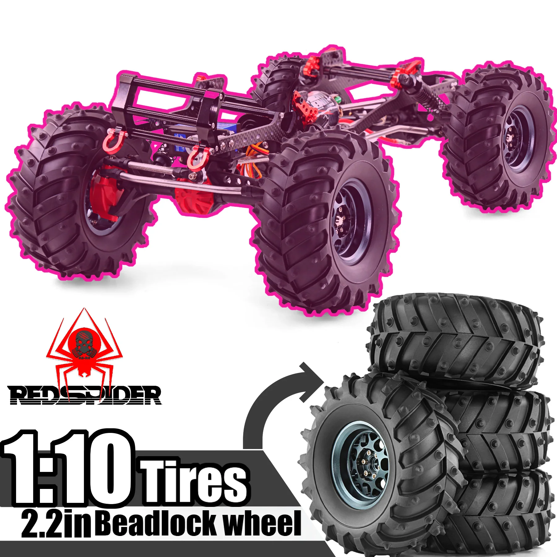 

RC 4pcs Stunt Climbing Tires for 1/10 RC Cars – Universal Fit for Traxxas, HSP, Tamiya, HPI, Kyosho – Upgrade Conversion Tyres