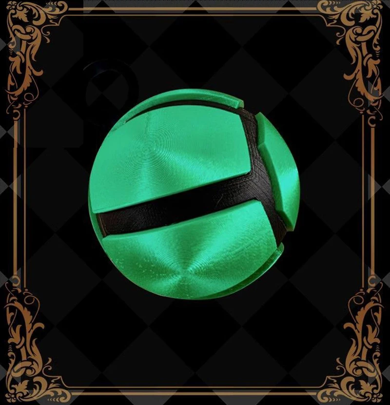 Anime Gyro Julius Caesar Zeppeli Cosplay Ball Green/ Silver Accessories Prop