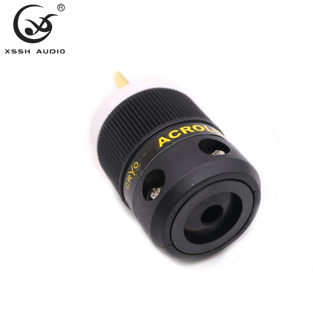 Electric Jack YIVO XSSH Audio Hi-end HIFI Pure Copper Plated Gold Electrical Connector 18mm AC 3 Pins Male AU Chinese Power Plug