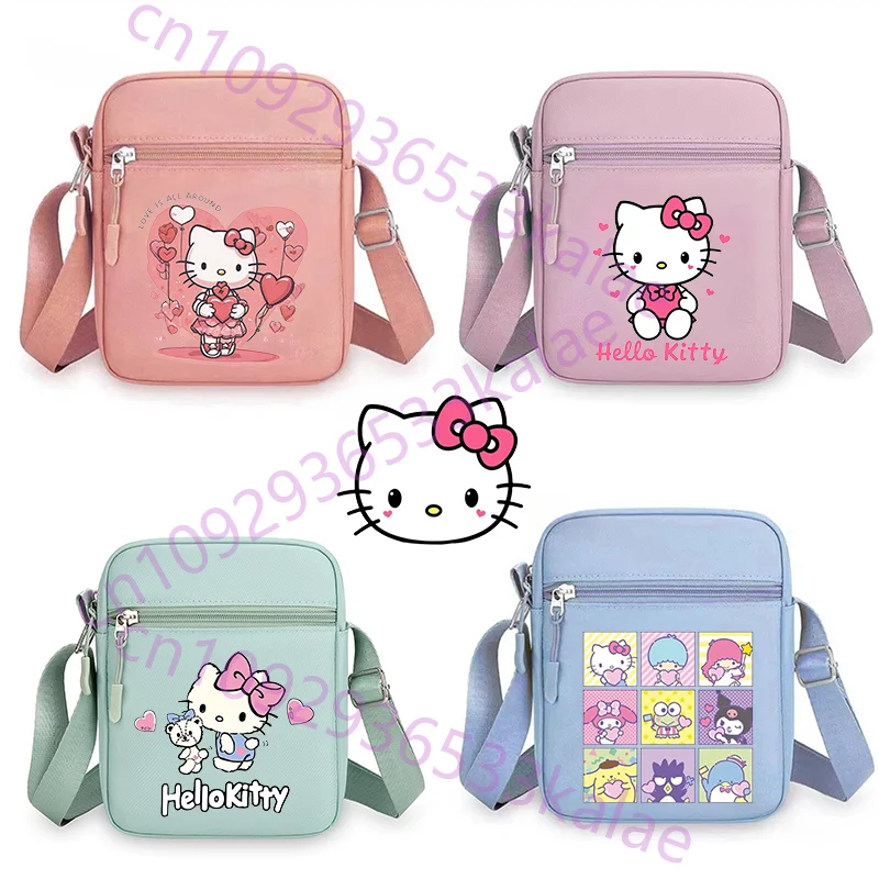 

Cute Kawaii Hello Kitty Mini Shoulder Bag Girls Casual Fashion Coin Purse Simple Multi-compartment Crossbody Bag
