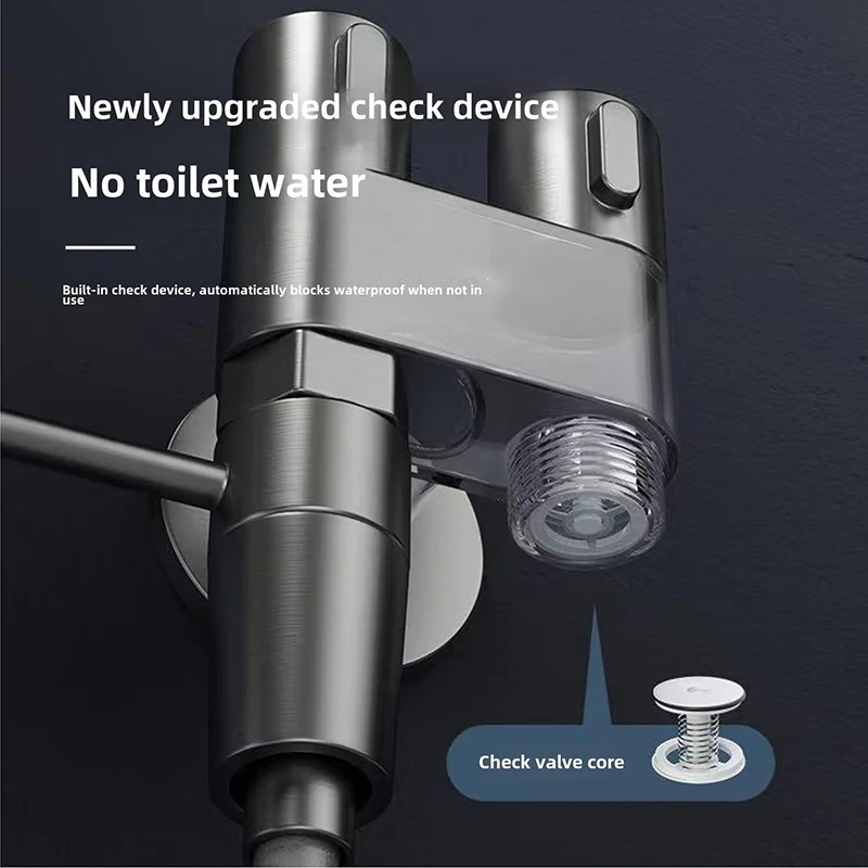 بخاخ بيديت - رذاذ نفاث للمرحاض، ضغط مياه قابل للتعديل، سهل التركيب - صنبور المرحاض، مرفق بيديت للمرحاض #4