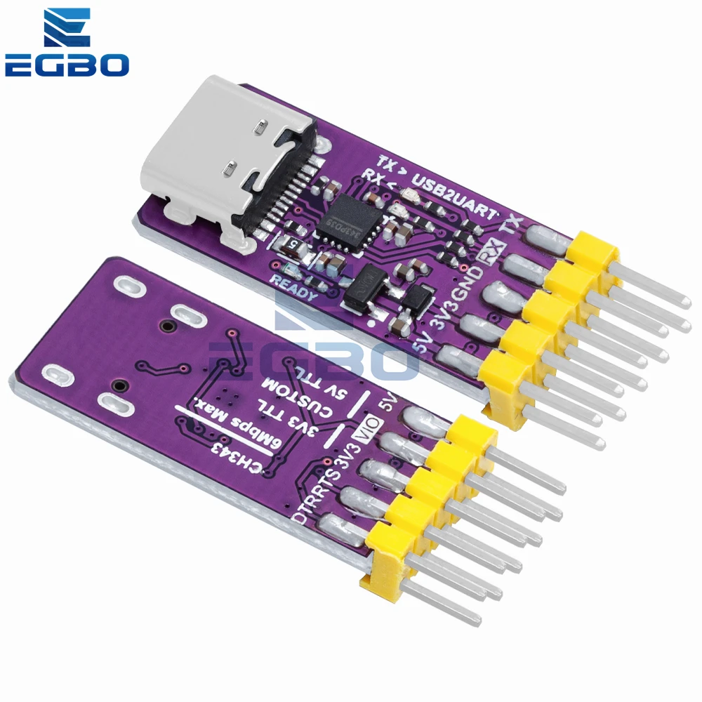 USB To Serial Port Module 6Mbps 5V/3.3V TTL CH343P Debugging Burning And Downloading Type-C Switch Instead CH340