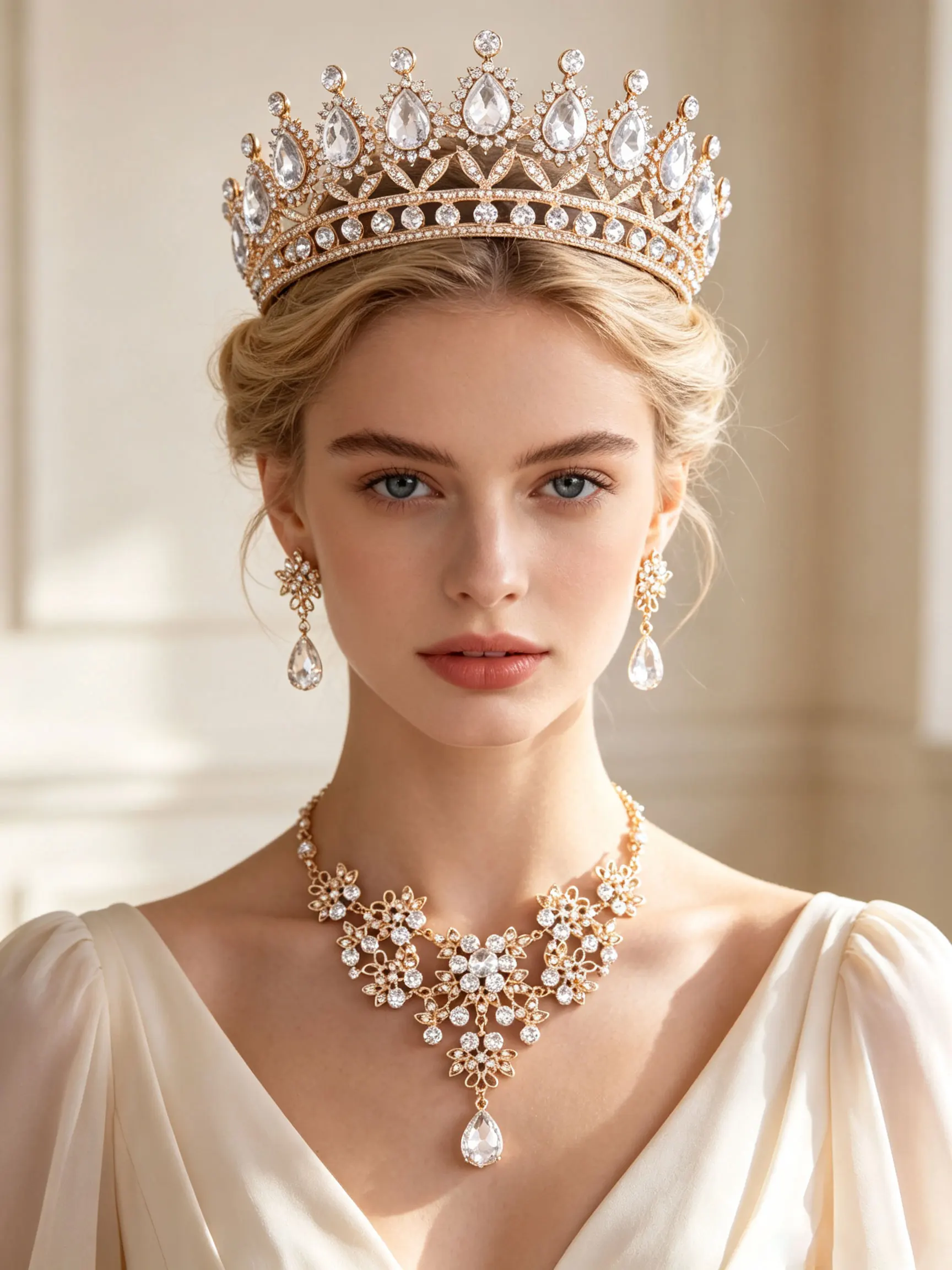 Baroque Crystal Crown Tiara For Women Bride Rhinestone Bridal Jewelry Set Bridal Wedding Hair Accessories Jewelry Crown Tiara