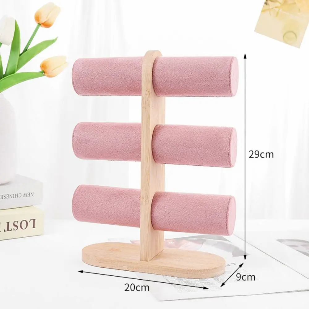 Baru Tiga Lapisan Perhiasan Tampilan Bingkai Flanel DIY Merakit Gelang Rak Penyimpanan Kayu Sederhana Menonton Berdiri