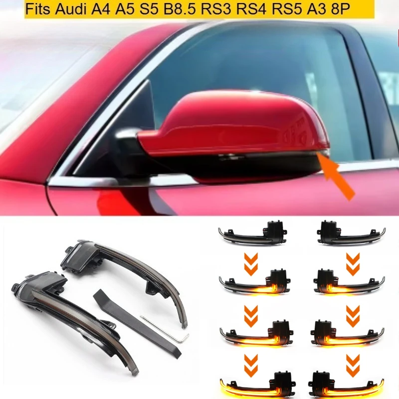 Suitable for Audi A4 A5 S5 B8.5 RS3 RS4 RS5 A3 8P rearview mirror running water turn signal