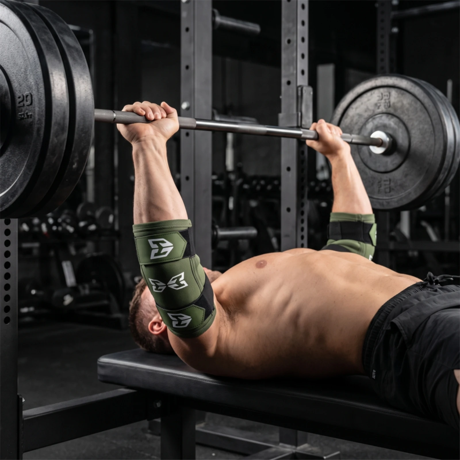 Elbow Sleeves Heavy Duty Elbow Support Wrap Compression Sleeve Stabilizing Long-Lasting for Lifters, Bench Press, Weightlifting