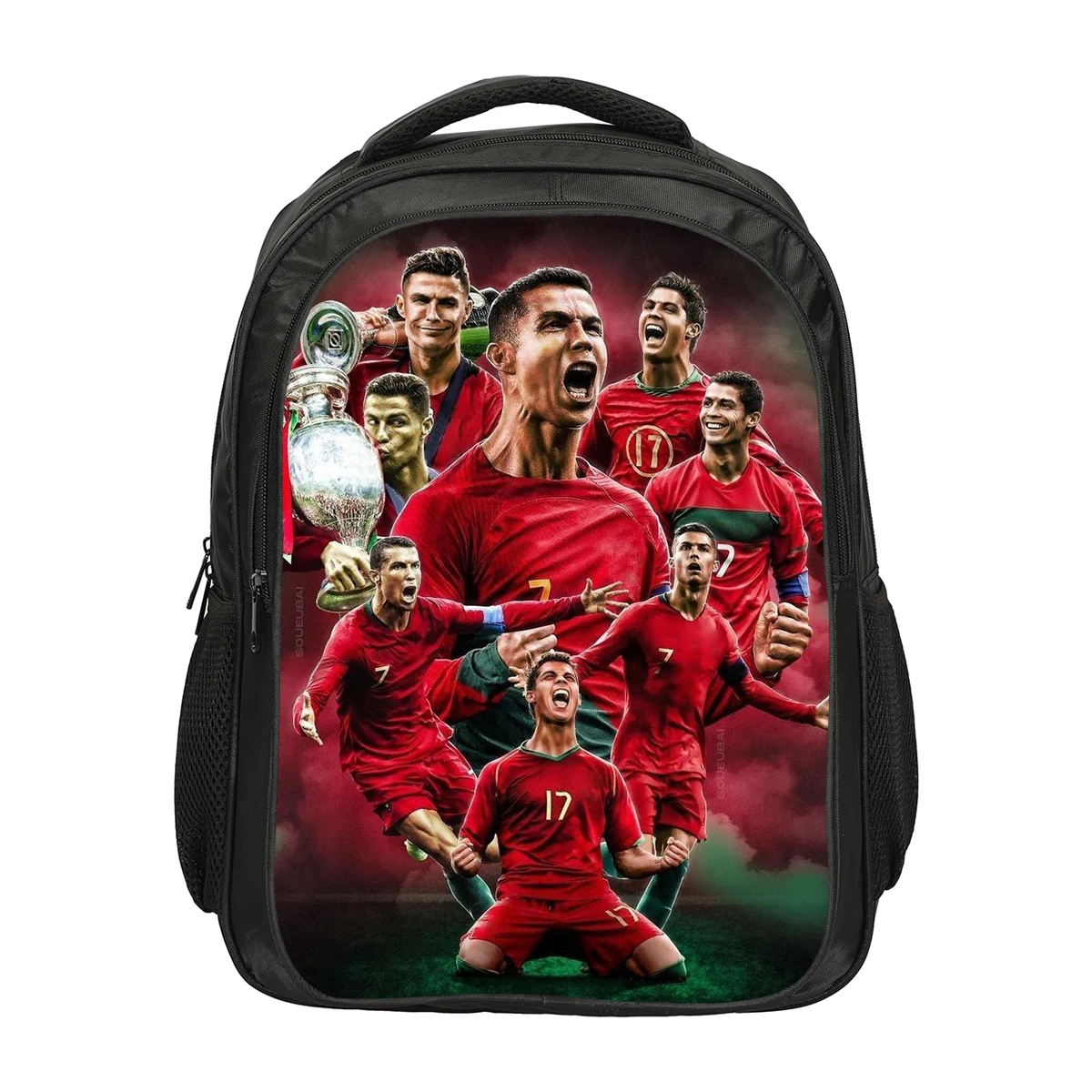 Travel Large Capacity Backpacks CR Football Star School Bags Rucksack Football Sports Ronaldo Double layered Backpack  Bookbag