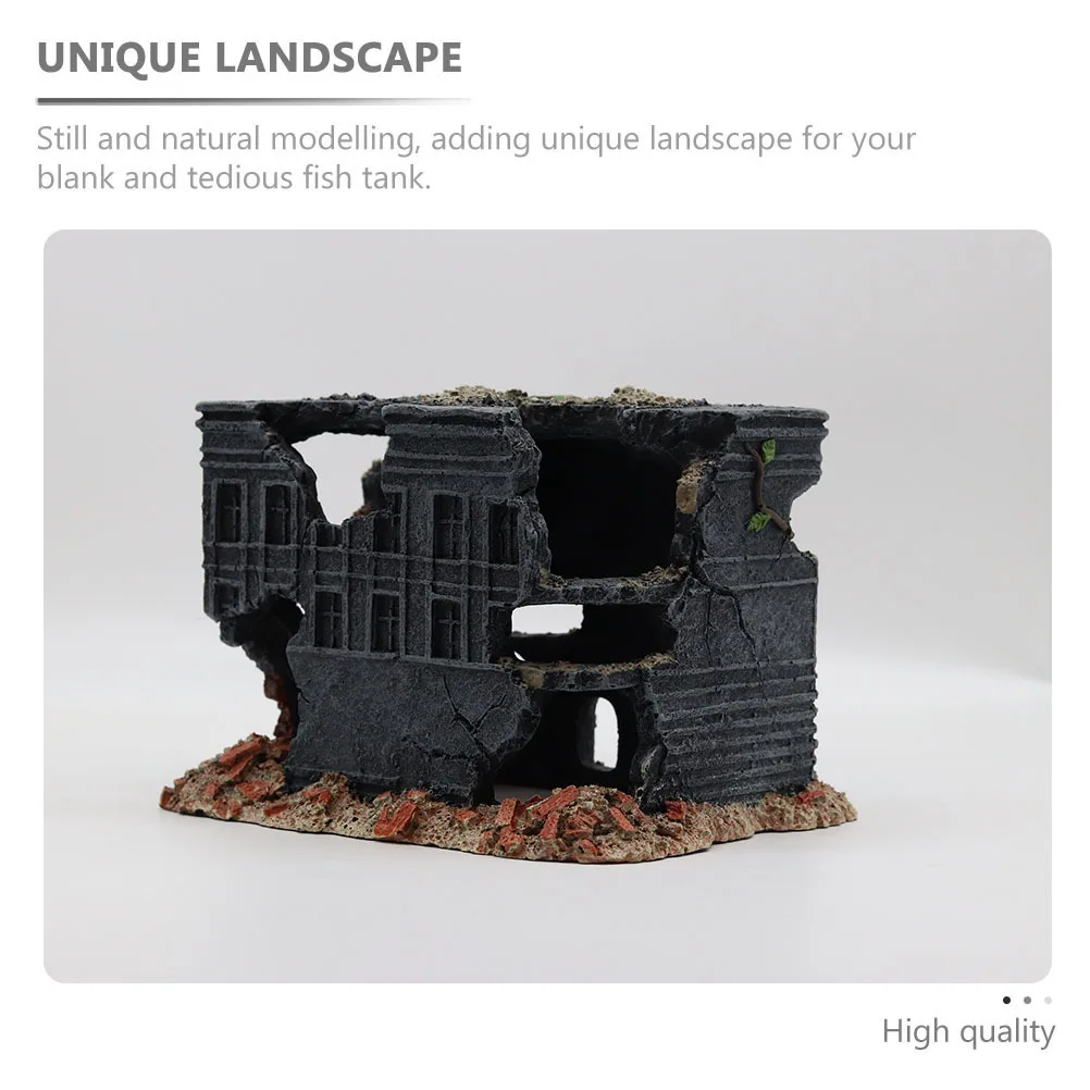 

Fish Tank Ornament Exquisite Aquarium Decor Imitated Old Design Premium Resin Material Safe for Fish Durable Lightweight