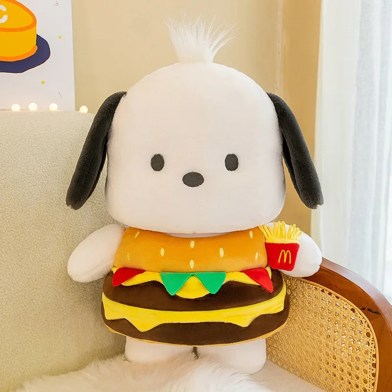 

Sanrio Pochacco Series Kawaii Hamburger Plush Pillow Dolls Cartoon Puppy Plushies Doll Home Decor Kids Toy Birthday Holiday Gift