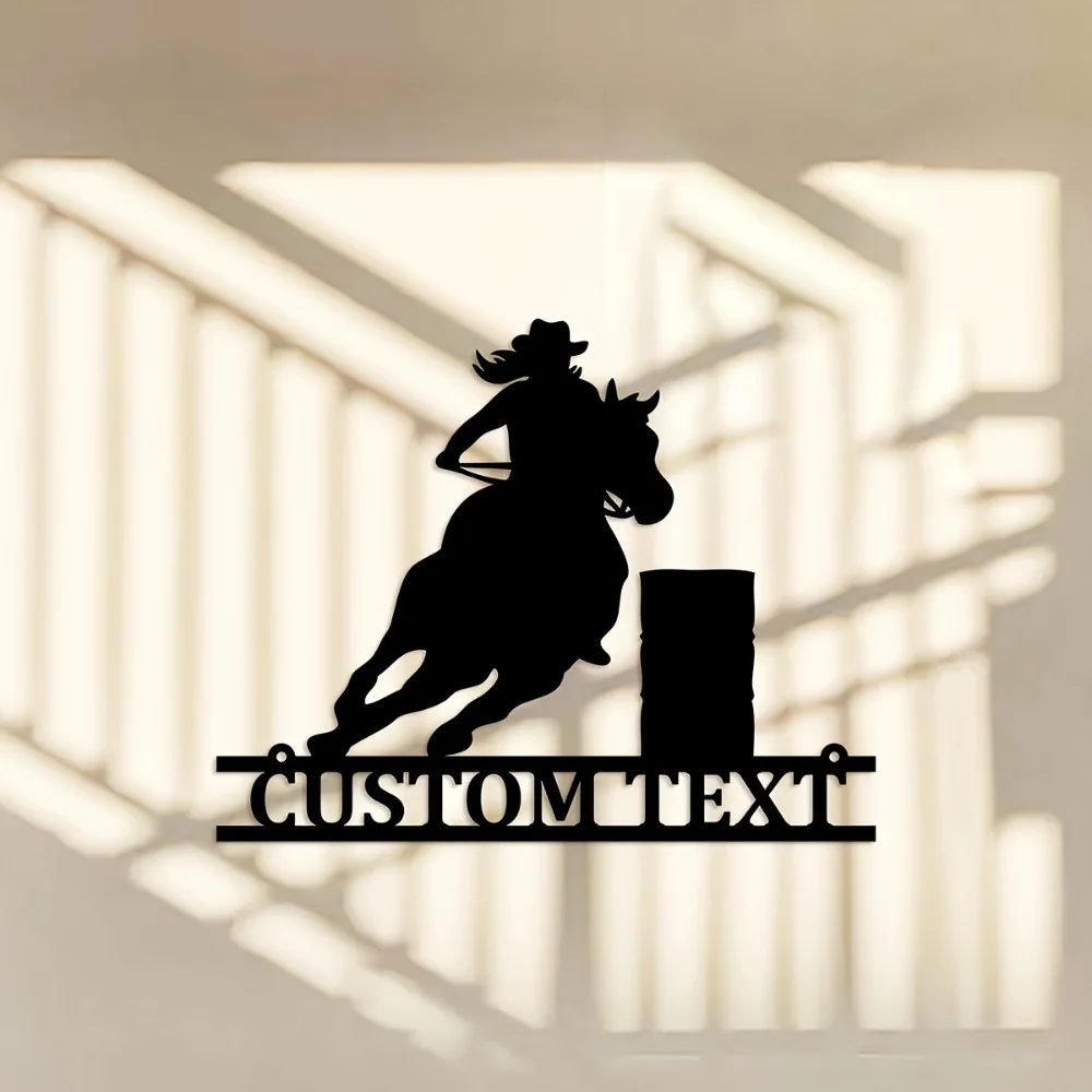 Exclusive Retro Metal Decorative Plaque Custom - Named for Equestrian Riders Ideal Cowboy Arena Wall Sticker Versatile Battery