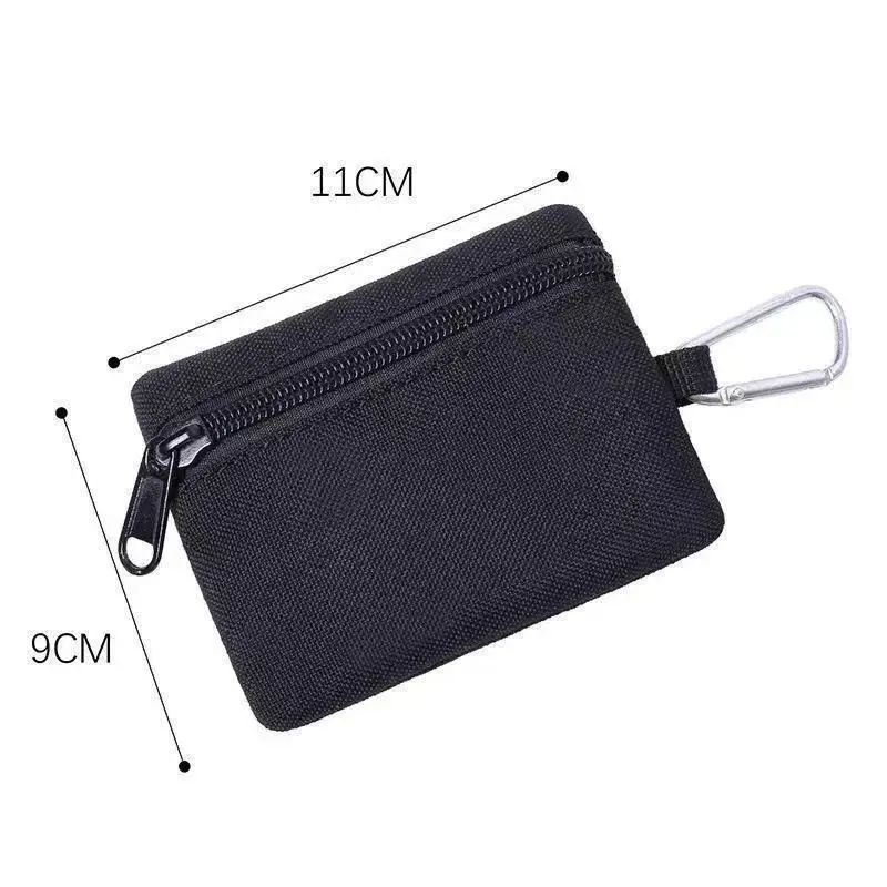 Wasserdichte Leichte Oxford Mini Taktische Tasche mit Karabiner, Reißverschluss, Schlüsselhalter, Münz- und Kartenfach, Outdoor-Wandertasche, Herren-Geldbörse – Detail 12
