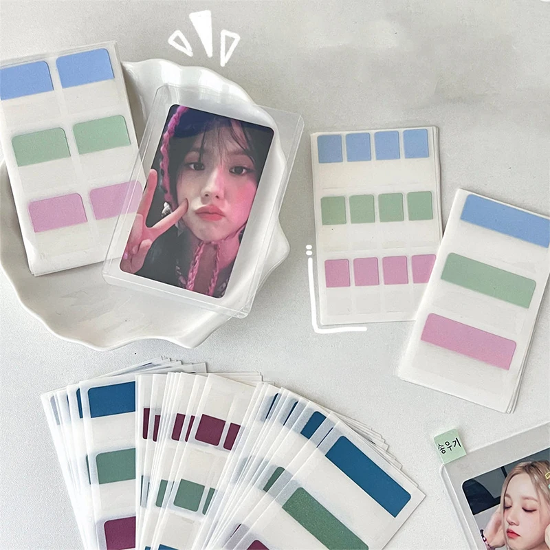 10PCS Morandi Color Cute fai da te Photo Card Sleeve Stickers etichette indice adesivi colorati segnalibri in stile coreano note adesive