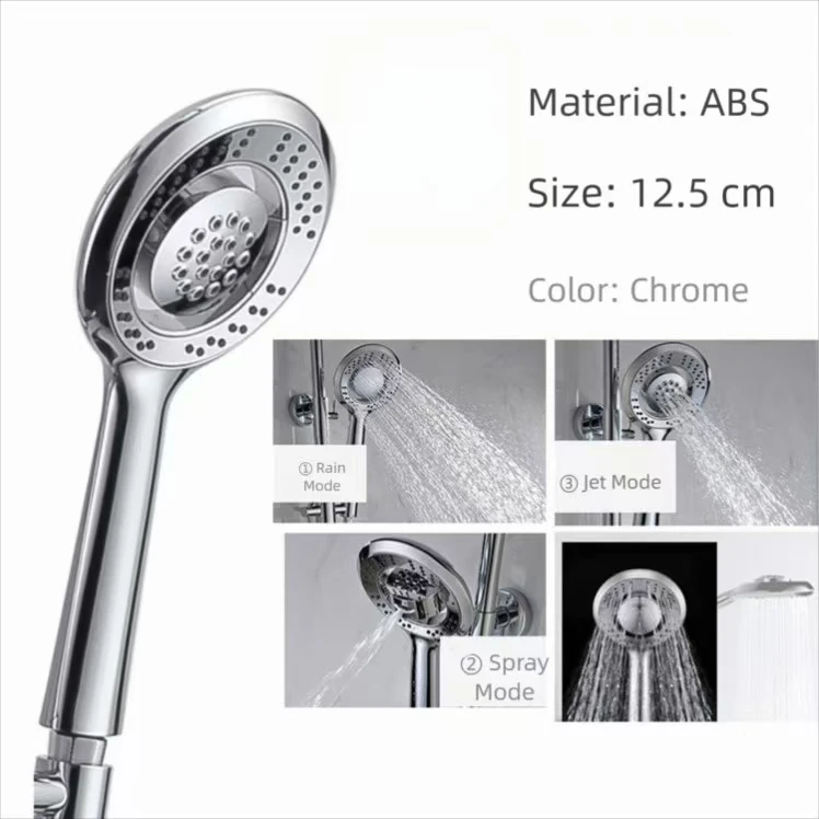 Handheld SPA Shower Head 4 Adjustable Spray Modes Water Saving 360° Rotatable Bathroom Shower Sprayer Bathroom Accessories view 2