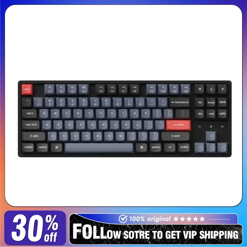 K8Pro Mechanical Keyboard Bluetooth Wired RGB Ergonomic Long Battery Life Custom 80% Layout Hot Swap Pc Office Keyboard Win Mac