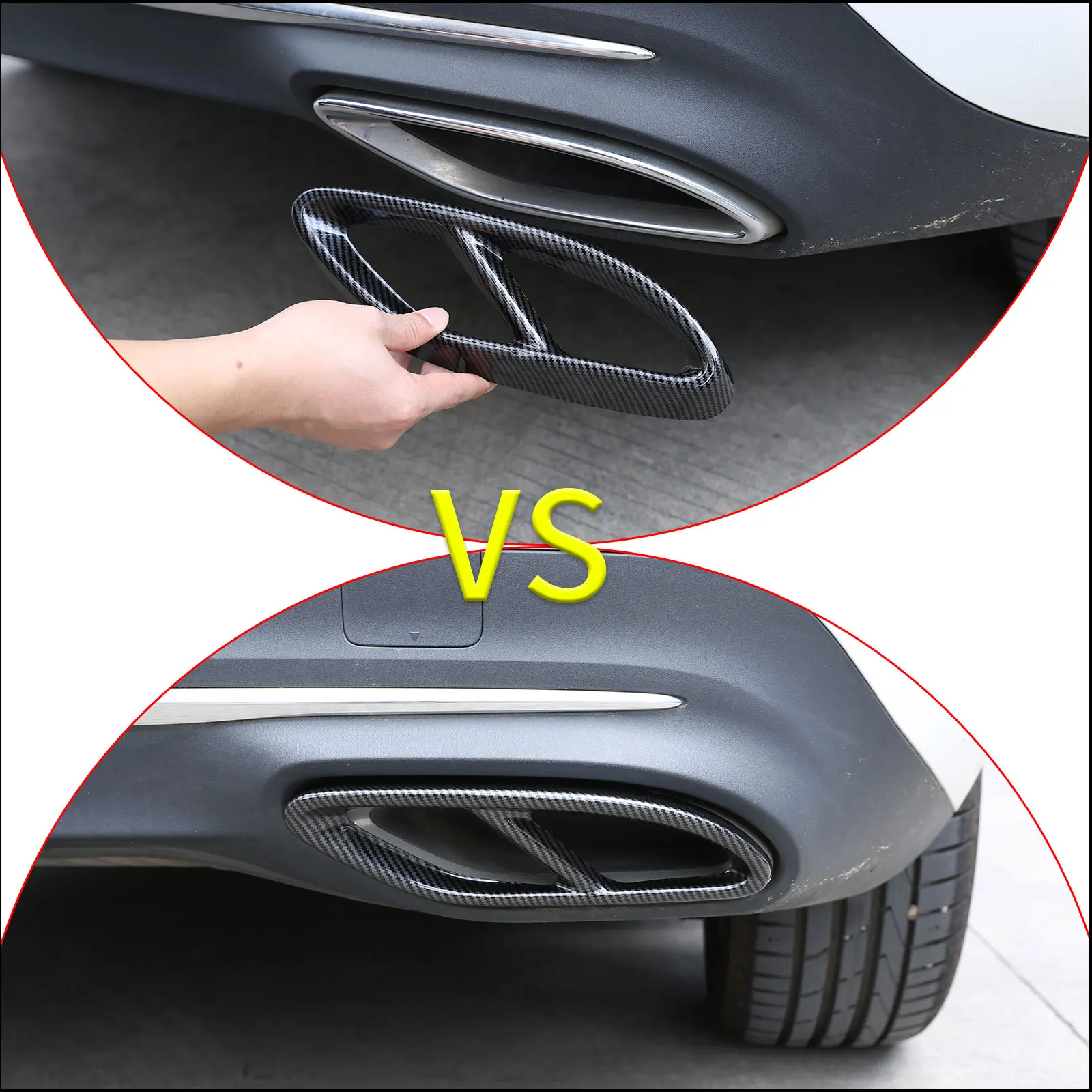 For Mercedes Benz A B C E Class GLC X253 W205 W213 W176 W177 W246 W247 Car Tail Muffler Exhaust Pipe Output Cover Accessories