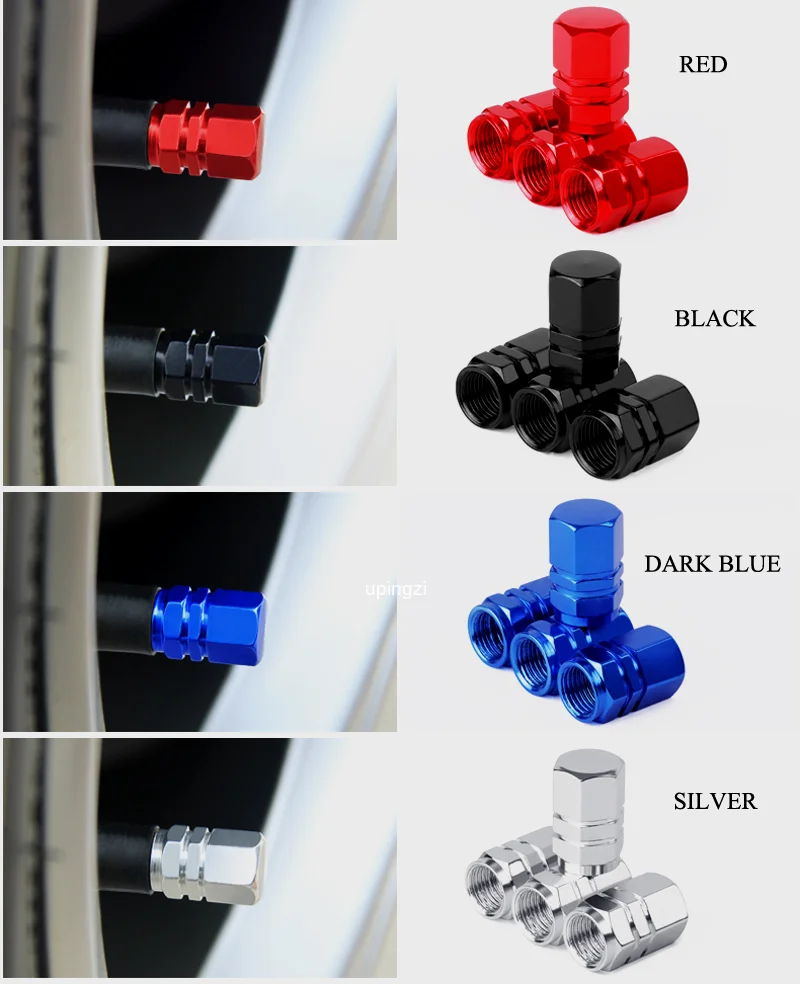 4Pcs Car Tire Valve Caps Wheel Air Dust Caps Tyre Rim Stem Covers Aluminum Alloy Waterproof Car Styling Decor Auto Accessories