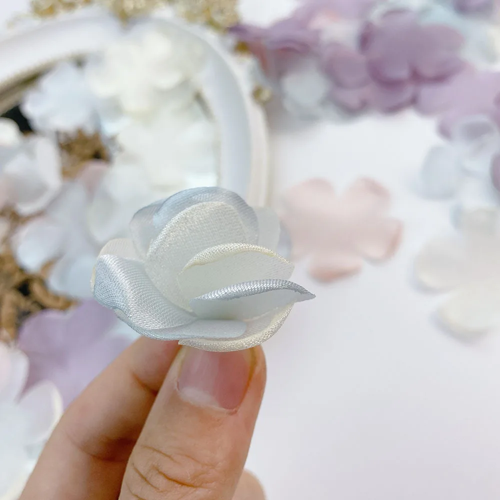 40 sztuk odzież dziecięca sukienka spódnica suknia ślubna hem dekoracje płatki DIY handmade materiał stroik akcesoria do włosów flowe