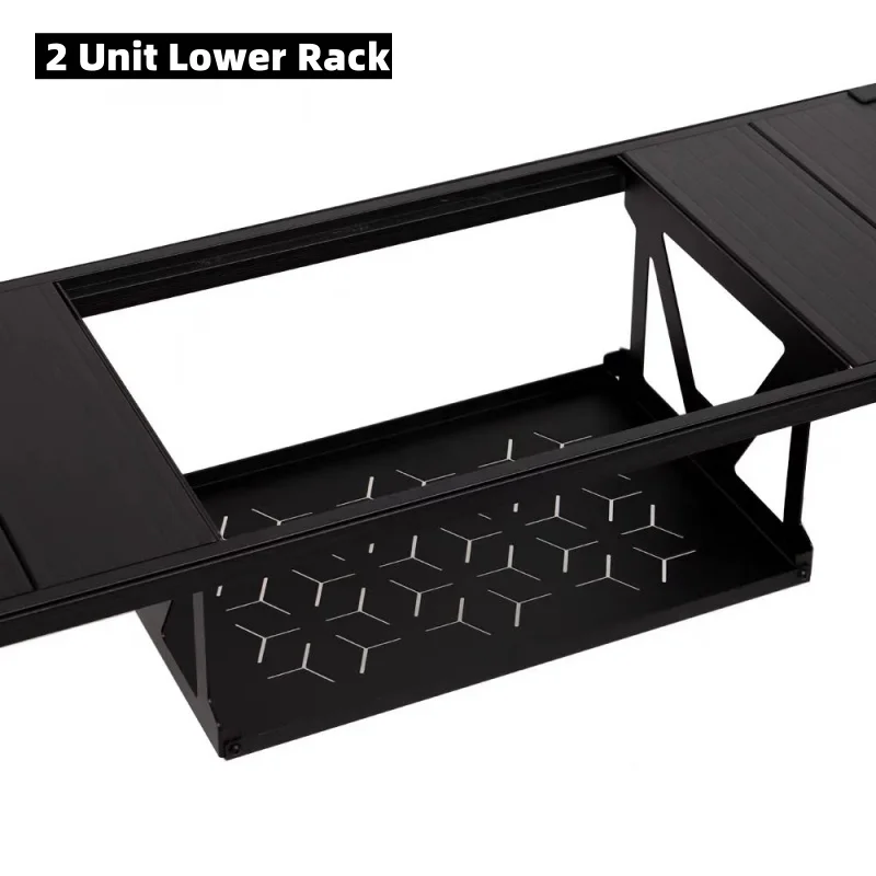 IGT Table 2 Unit Black Lower Rack Aluminum Alloy Shallow Hanger Camping 2 Unit Storage Rack Cold Camping IGT Table Accessories