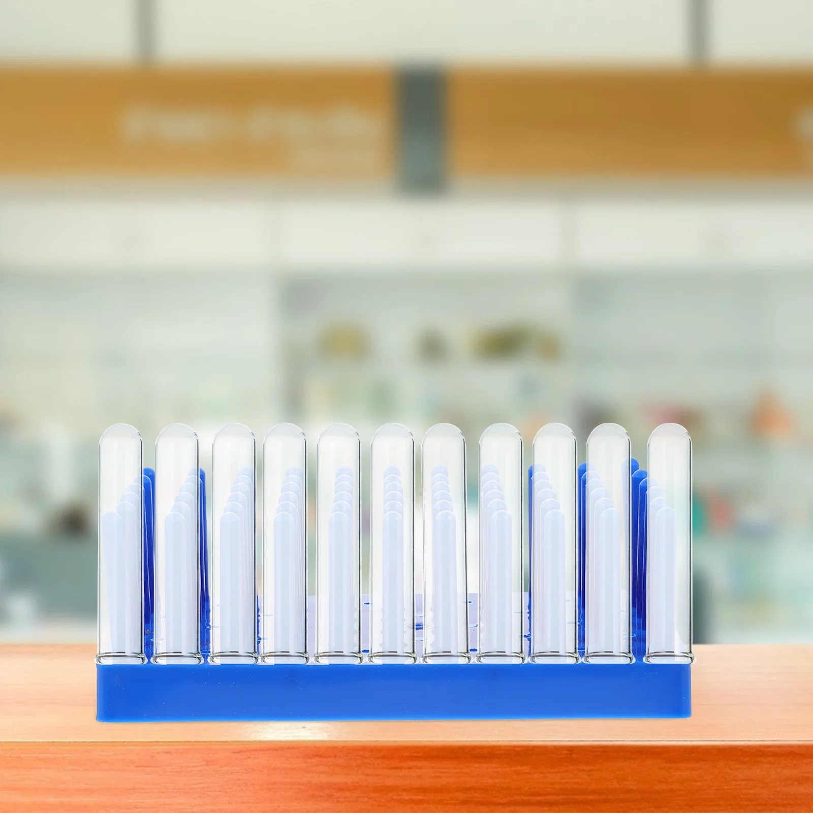 Test Tube Rack Holder Tubes Support Certificate Culture Tray Peg Stand Laboratory Blue