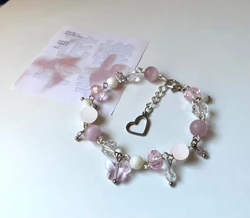 Handmade pink and white bracelet | TXT The Most Beautiful Moment in Life, Part 1 inspired beaded bracelet | KPOP jewelry