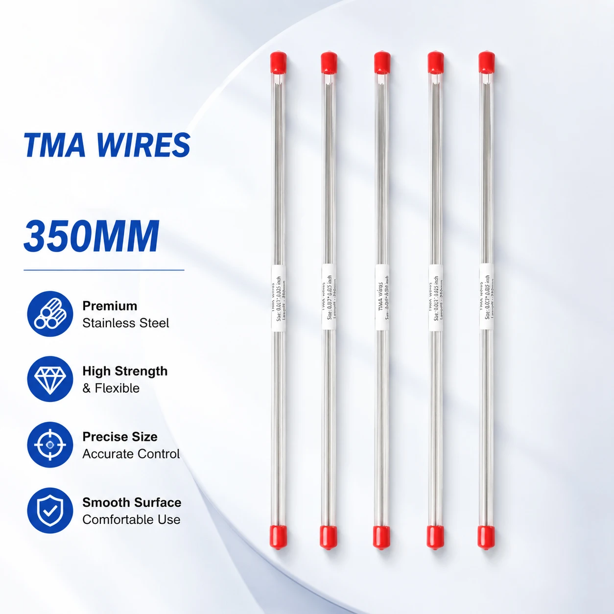 10Pcs/Tube Orthodontic TMA Archwire Straight Rectangular Cross Section Dental Wire for Braces