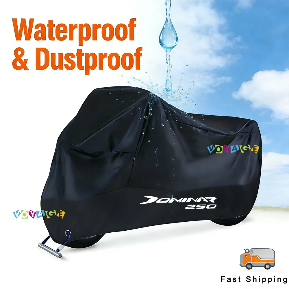 

For Bajaj Dominar 250 Rain Cover Waterproof Dustproof Outdoor Motorcycle Cover Wear-Resistant Fabric Motorcycle Accessories