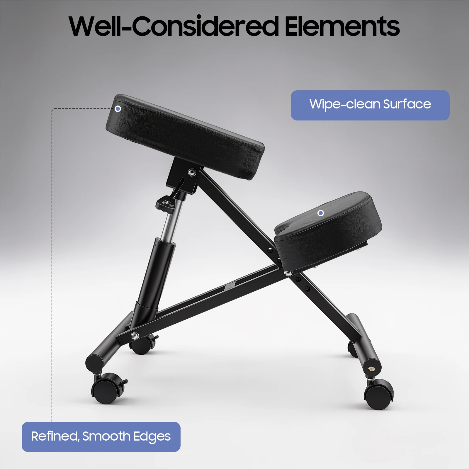 Picture 7: Adjustable Height Ergonomic Kneeling Chair Kneeling Posture Chair Stool for Home and Office Load-bearing Capacity 100kg