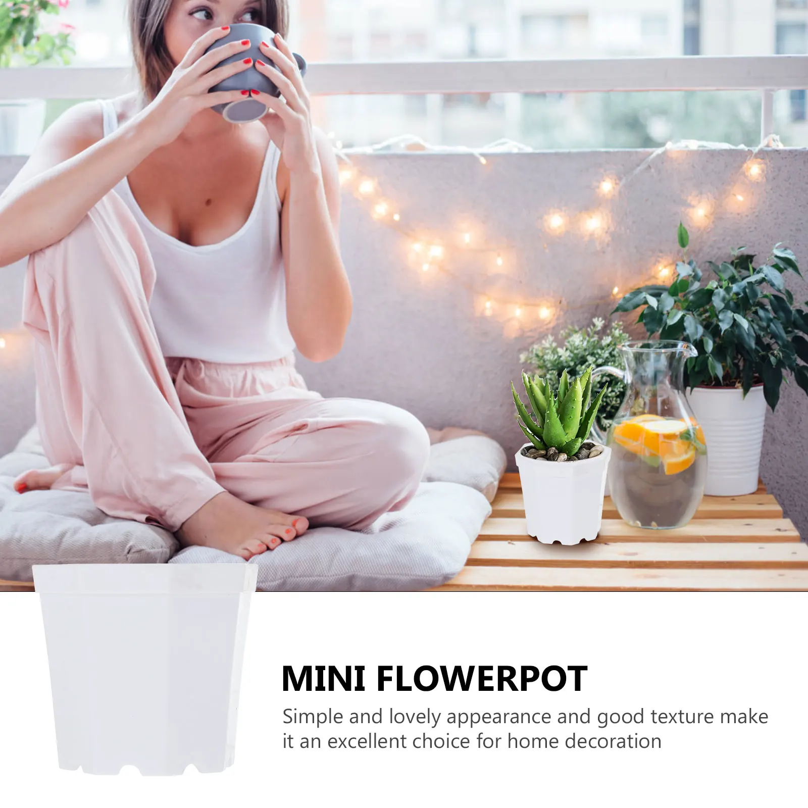 5pcs Thick Flowerpot Lightweight Mini Bonsai Succulent Flowerpot Succulent Pot Durable Home Office Balcony Decor Planter