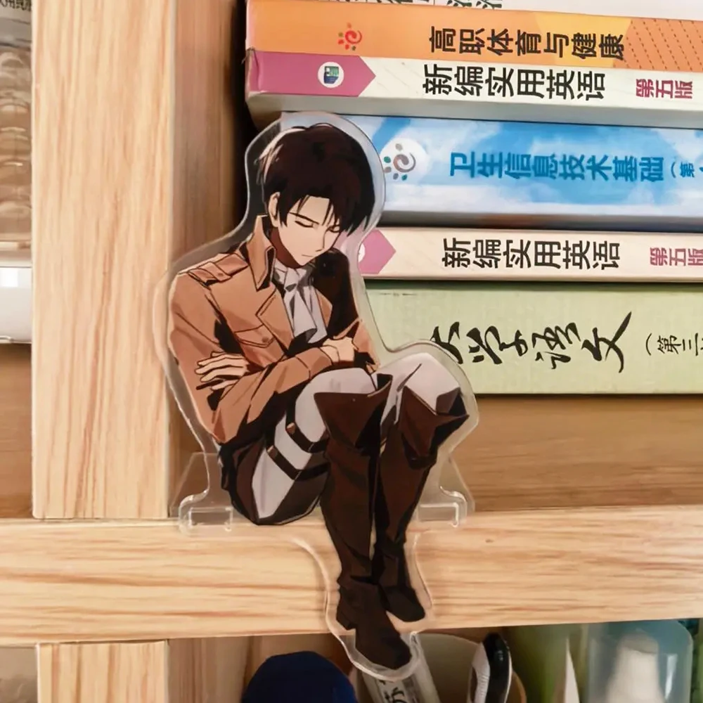 Anime Attack Levi Ackerman Cosplay Standing Plates Cartoon Figures Model Acrylic Stand Desk Decoration Xmas Ornament
