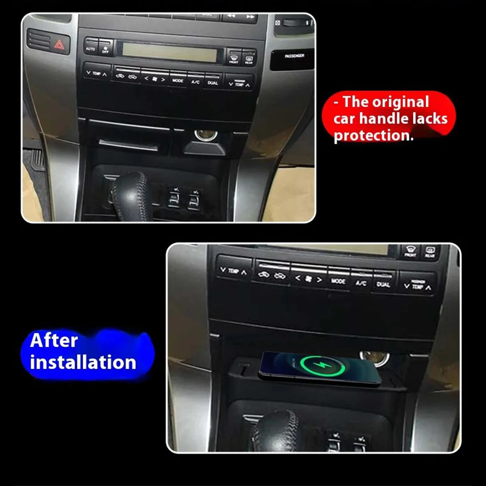 for Toyota Land Cruiser Prado LC120 2002-2009 Car Wireless Mobile Phone Charger Center Console Storage fast charge plate holder