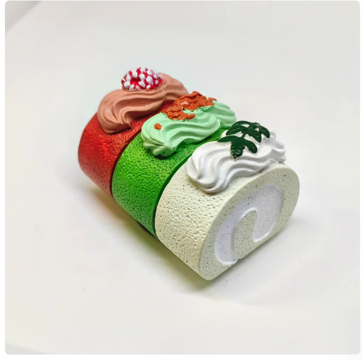 Swiss Roll Mousse Cake Latte Coffee Hand-painted 3D Fridge Magnets Souvenirs Refrigerator Magnetic Stickers Gift