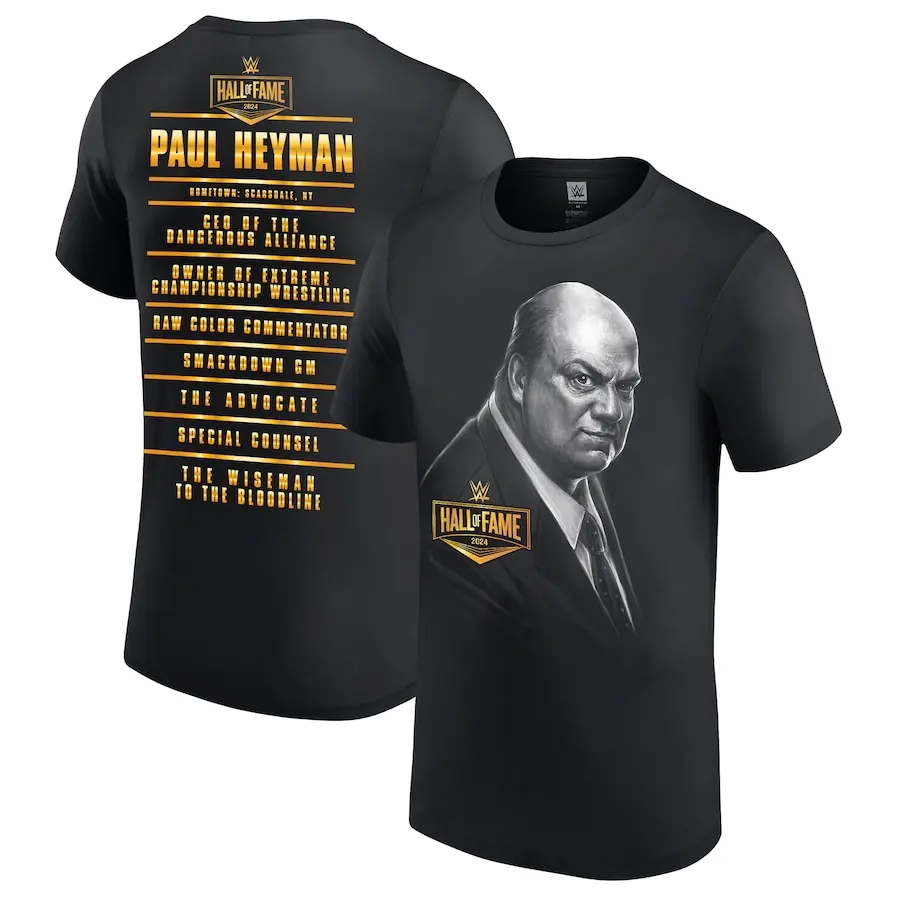 

Men's Black Paul Heyman 2024 Hall of Fame T-Shirt