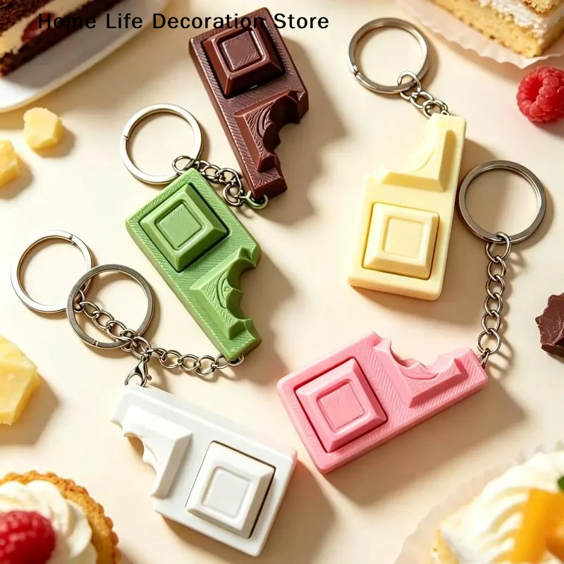 【H】3D Simulated Chocolate Keyboard Fidget Toy, Keyboard Fidget Keychain Keyboard Decompression Finger Clicker Toys Stress Relief