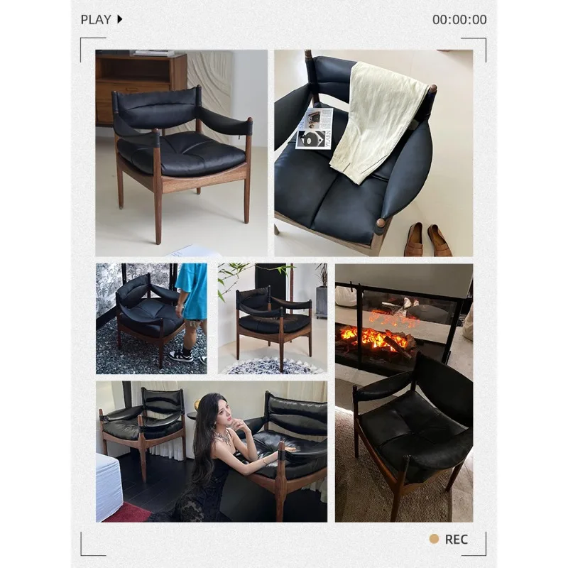 싱글 소파 의자, 거실용 원목 카페 레저 의자, 소파 싱글 의자