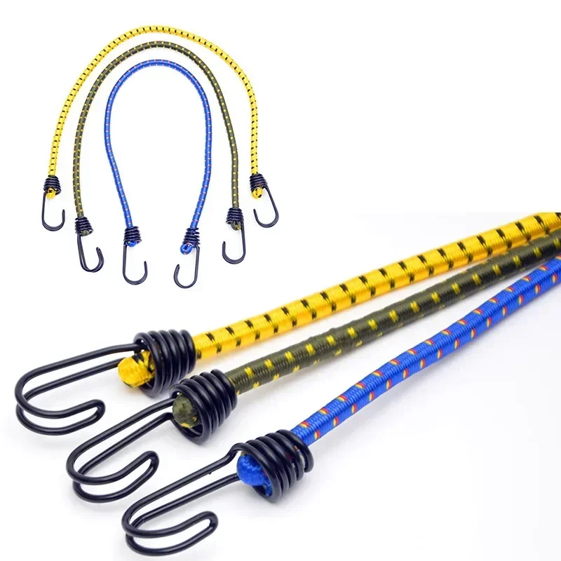 

60cm Bungee Cord High Elasticity Rubber Tied Rope With Hooks Outdoor Tent Assembly Camping Luggage Outdoor Accessories 8mm