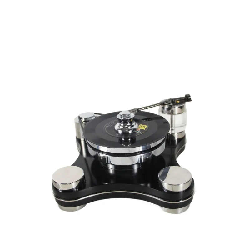 For Minimalist Modern Vinyl Record Player Stainless Steel Model Room Hotel Clubhouse Living Room Ornament Decoration