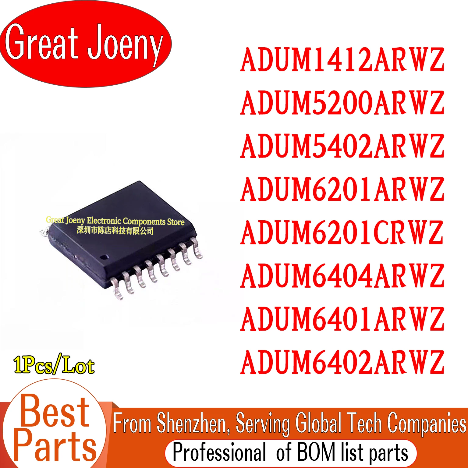 

ADUM1412ARWZ ADUM5200ARWZ ADUM5402ARWZ ADUM6201ARWZ ADUM6201CRWZ ADUM6404ARWZ ADUM6401ARWZ ADUM6402ARWZ IC Chipset SOP-16