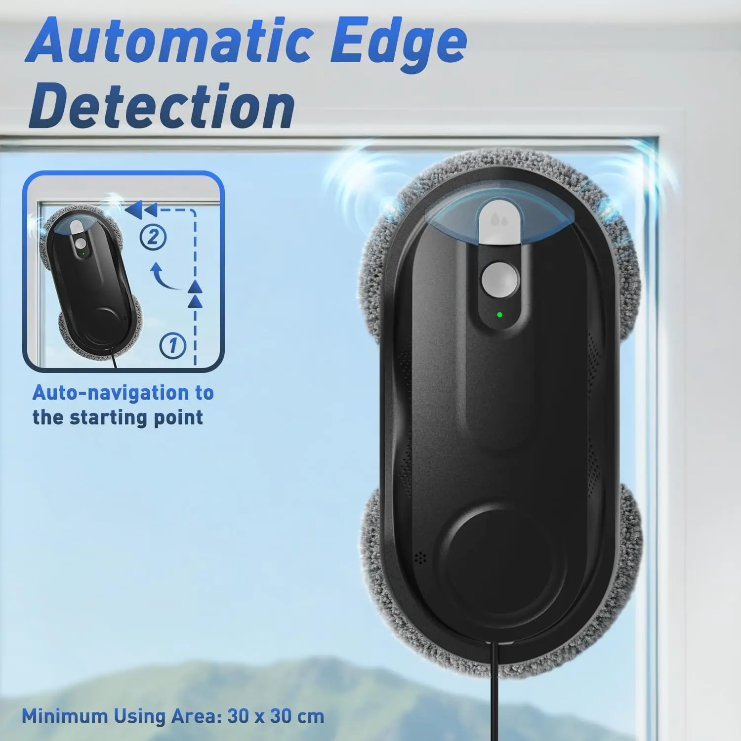 2026 New Upgrade Window Cleaning Robot With Dual Spray For High-Rise Windows,Black | Automatic,Max 3200Pa, 3 Cleaning Modes