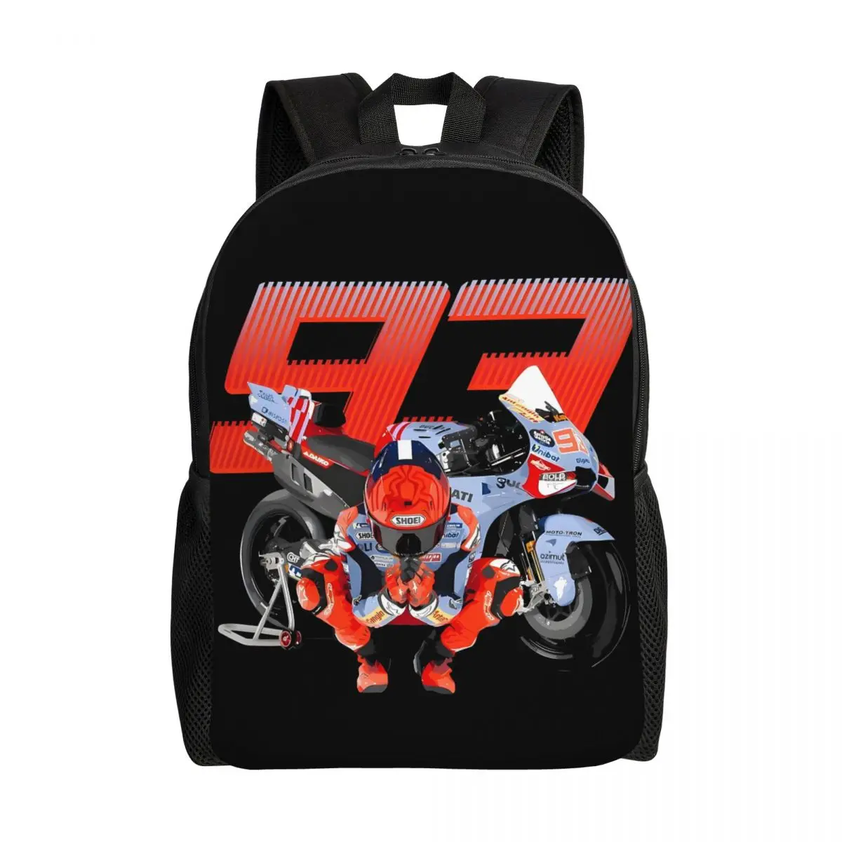 

Custom Motorcycle Marquezs Backpack for Women Men Waterproof College School Mm93 Bag Print Bookbags