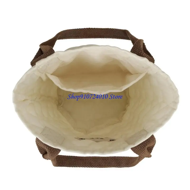 

77HD Lovely Bear Storage Bag Handheld Diaper Organiser Case for Students and Mom Office Use Breatahble Cotton Fabric