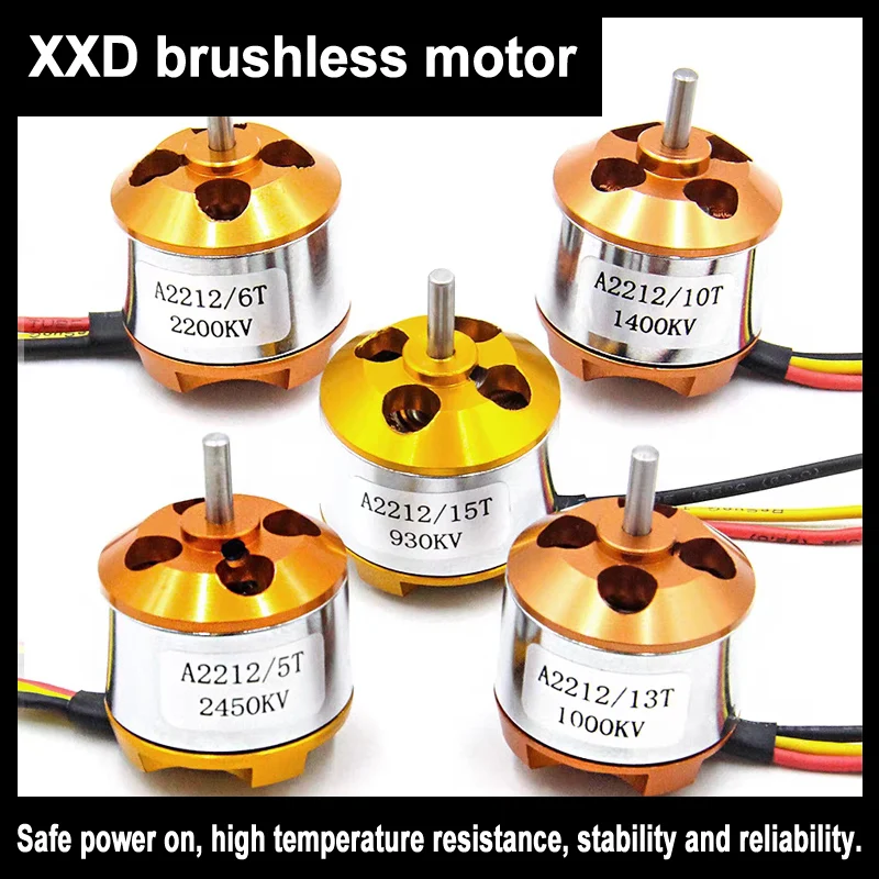 Xxd A2212 930kv 1000kv 1400kv 2200kv 2450kv Brushless Motor 2-3s Lipo 3.17mm Axis Suitbule Fixed Wing Crossing Uav